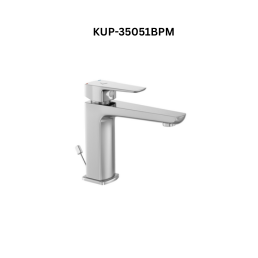 Jaquar Single Lever Basin Mixer with Popup Waste with 450mm Long Braided Hoses