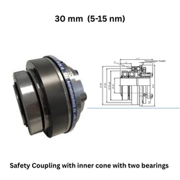 KBK Safety Coupling with inner cone with two bearings - 30 mm (5-15 nm)