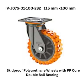 Supo PolyurethaneWheel with C.I. Core Double Ball Bearing IV-J07S-01D-100-282 76 mm x76 mm