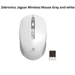 Zebronics Jaguar Wireless Mouse Gray and white