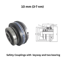 KBK Safety Coupling with keyway and two bearings - 10 mm (3-7 nm)