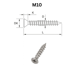 Precise Double Flat Head Chipboard Screws - M10.0 - Stainless Steel