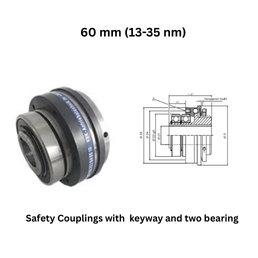 KBK Safety Coupling with keyway and two bearings - 60 mm (13-35 nm)