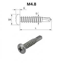 Precise DIN 7504 MΗ Self Drilling Screws - M4.80 - Carbon Steel