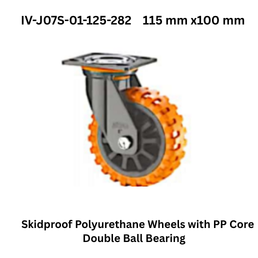 Supo VPolyurethaneWheel with C.I. Core Double Ball Bearing IV-J07S-01D-125-282 76 mm x76 mm