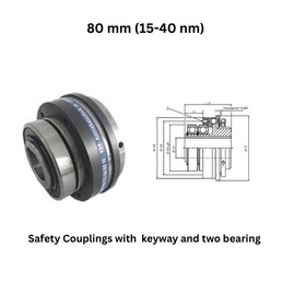 KBK Safety Coupling with keyway and two bearings - 80 mm (15-40 nm)