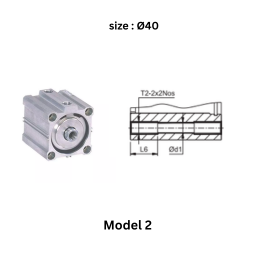 Janatics Pneumatic Aircylinder Model 2 - Thread on both sides - 40Ø