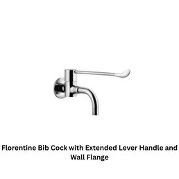 Jaquar Florentine Bib Cock with Extended Lever Handle and Wall Flange
