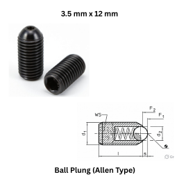 Ball Plung (Allen Type) - 3.5 mm x 12 mm