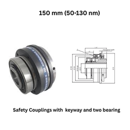 KBK Safety Coupling with keyway and two bearings - 150 mm (50-130 nm)