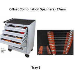 Groz Universal Tool Kit Tray 3 - Offset Combination Spanners - 17mm
