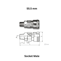 AirPipe Socket Male - 55.5 mm