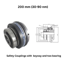KBK Safety Coupling with keyway and two bearings - 200 mm (30-90 nm)