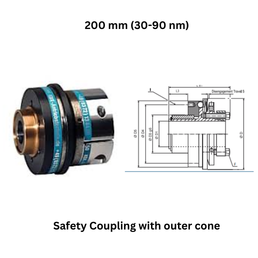 KBK Safety Coupling with outer cone - 200 mm (30-90 nm)
