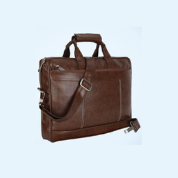 Top Bottom 15L Vegan Leather Laptop Bag Brown