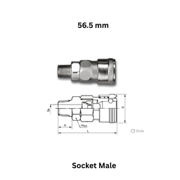 AirPipe Socket Male - 56.5 mm