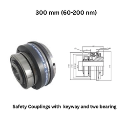 KBK Safety Coupling with keyway and two bearings - 300 mm (60-200 nm)