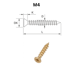 Precise Double Flat Head Chipboard Screws - M4.0 - Brass