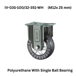 Supo Grand Polyurethane With Single Ball Bearing IV-03S-100/32-351-WH (M12x 25 mm)