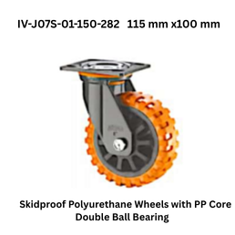 Supo PolyurethaneWheel with C.I. Core Double Ball Bearing IV-J07S-01D-150-282 76 mm x76 mm