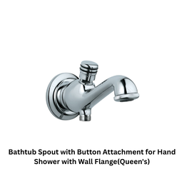 Jaquar Bathtub Spout with Button Attachment for Hand Shower with Wall Flange(Queen's)