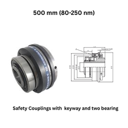 KBK Safety Coupling with keyway and two bearings - 500 mm (80-250 nm)