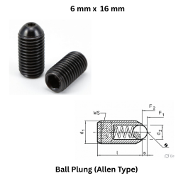 Ball Plung (Allen Type) - 6 mm x 16 mm