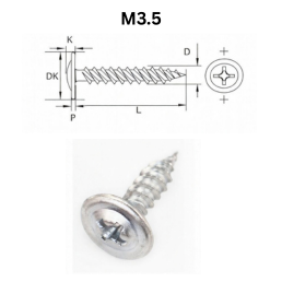 Precise Wafer Head Drywall Screws - M3.5 - Stainless Steel