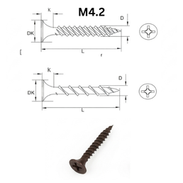 Precise Bugle Head Drywall Screws - M4.2 - Carbon Steel