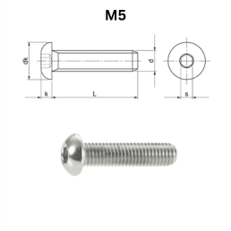 Precise DIN 7380 Hexagon Socket Button Head Screws - M5