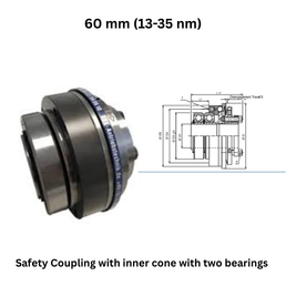 KBK Safety Coupling with inner cone with two bearings - 60 mm (13-35 nm)