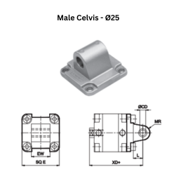 Janatics Pneumatic Male Clevis - Ø25