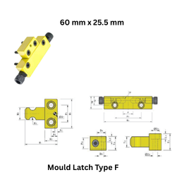 Mould Latch Type F - 60 mm x 25.5 mm