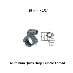 AirPipe Aluminum Quick Drop-Female Thread - 25 mm x 1/2"