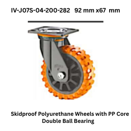 Supo PolyurethaneWheel with C.I. Core Double Ball Bearing IV-J07S-01-200-282 115 mm x100 mm