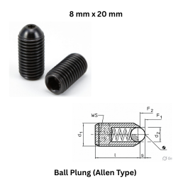 Ball Plung (Allen Type) - 8 mm x 20 mm