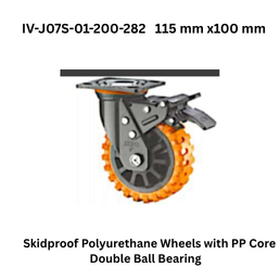 Supo PolyurethaneWheel with C.I. Core Double Ball Bearing IV-J07S-01D-200-282 76 mm x76 mm