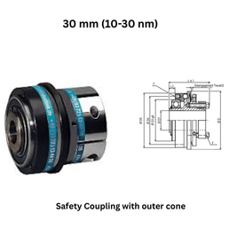 KBK Safety Coupling with outer cone - 30 mm (10-30 nm)