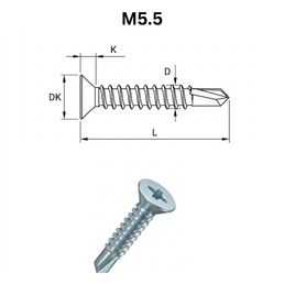 Precise DIN 7504 OH Self Drilling Screws - M5.50 - Carbon Steel