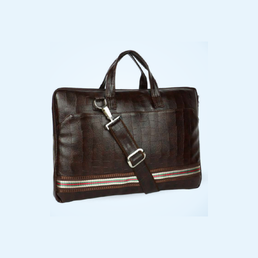 Croco 15L Vegan Leather Laptop Bag Brown