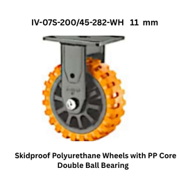 Supo PolyurethaneWheel with C.I. Core Double Ball Bearing IV-07S-200/45-282-WH 11 mm