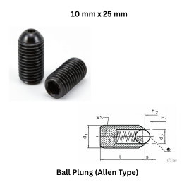 Ball Plung (Allen Type) - 10 mm x 25 mm