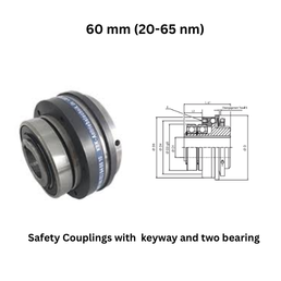 KBK Safety Coupling with keyway and two bearings - 60 mm (20-65 nm)
