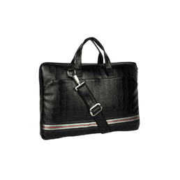 Croco 15L Vegan Leather Laptop Bag Black