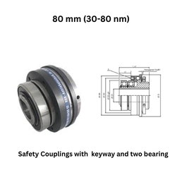 KBK Safety Coupling with keyway and two bearings - 80 mm (30-80 nm)