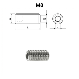 Precise DIN 913 Hexagon Socket Set Screws With Flat Point - M6