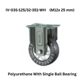 Supo Grand Polyurethane With Single Ball Bearing IV-03S-125/32-351-WH (M12x 25 mm)