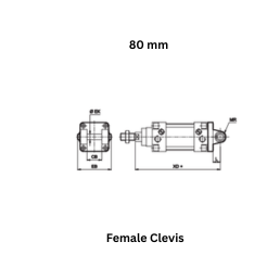 Janatics Pneumatic Female Clevis - 80 mm