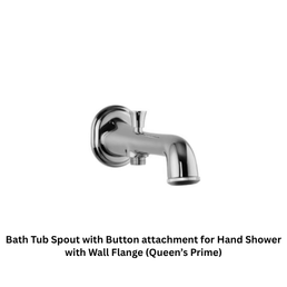 Jaquar Bath Tub Spout with Button attachment for Hand Shower with Wall Flange (Queen’s Prime)