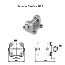 Janatics Pneumatic Female Clevis - Ø32